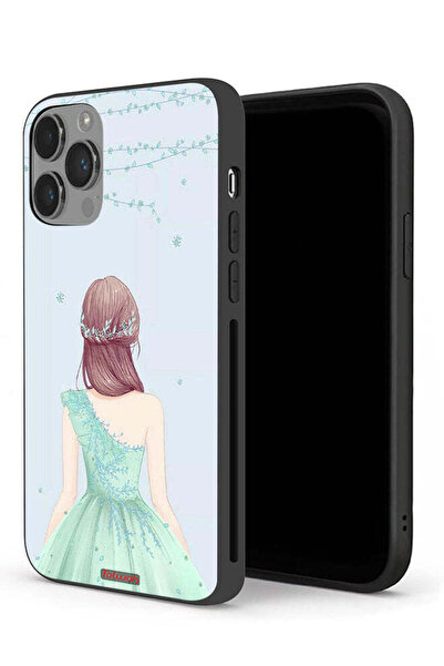Tolwak جراب حماية لهاتف Apple iPhone 14 Pro Max، فتاة لطيفة ترتدي فستانًا مزهرًا