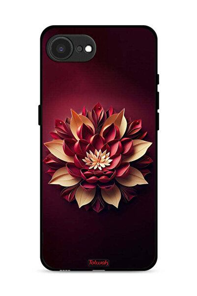 Tolwak غطاء حماية لجهاز Apple iPhone 16e بتصميم زهور تجريدية