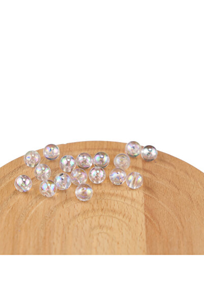 Prestij Boncuk Пластмасови перлено бели прозрачни мъниста Janjanli 10 мм 500 ...