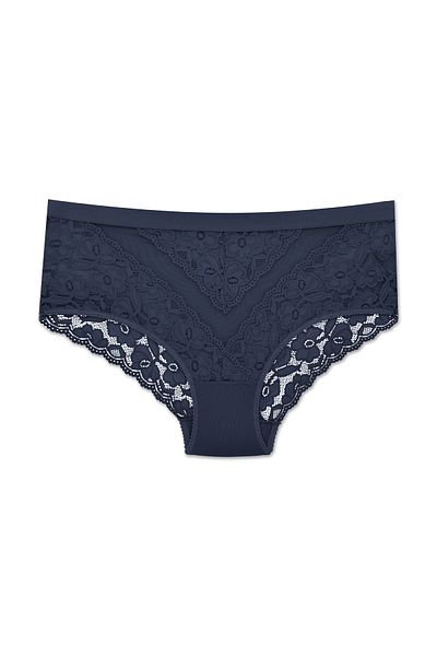 ZENA UNDERWEAR Chiloți de damă cu talie înaltă elastică, cu dantelă din tul, 3 piese