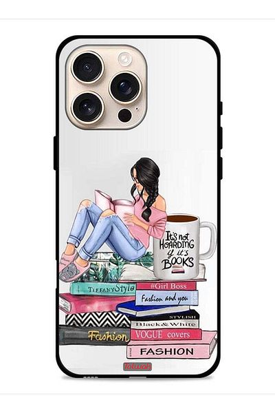 Tolwak Apple iPhone 16 Pro Protective Case Cover Girl And Fashion Books Art
