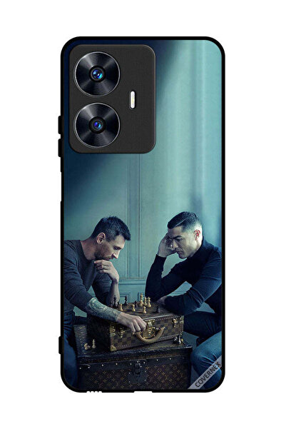 Covernex غطاء حماية لهاتف Realme C55 ميسي ضد رونالدو يلعبان الشطرنج