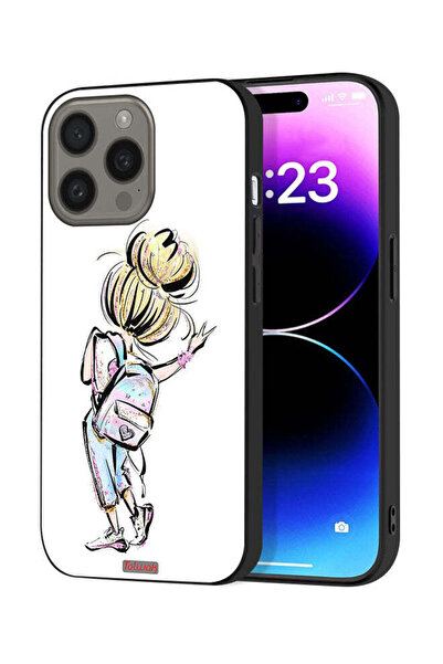 Tolwak غطاء حماية لجهاز آيفون 15 برو ماكس من آبل، رسم فتاة مدرسية