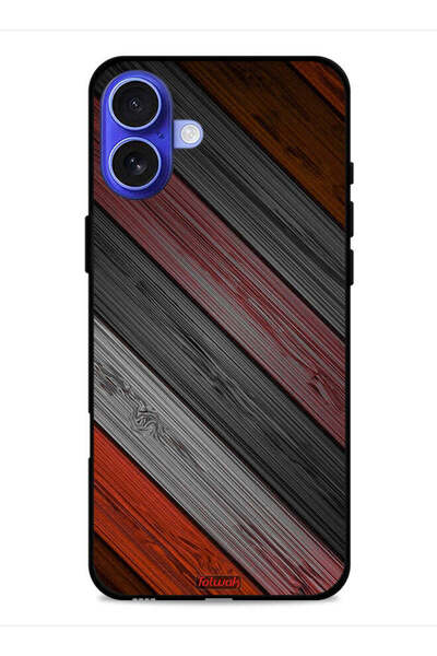 Tolwak غطاء حماية لجهاز Apple iPhone 16 Plus بنمط خشبي ملون