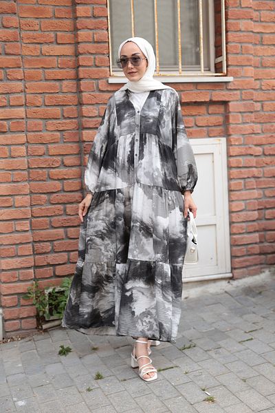 LOCCO Women's Galaxy Patterned Dress Black