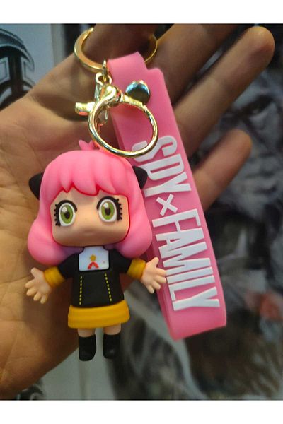 FG KONNİCHİWA Keychain Anime Spy X Family Anya Forger Silicone Keychain Bag Ornament Toy Accessory Car Ornament