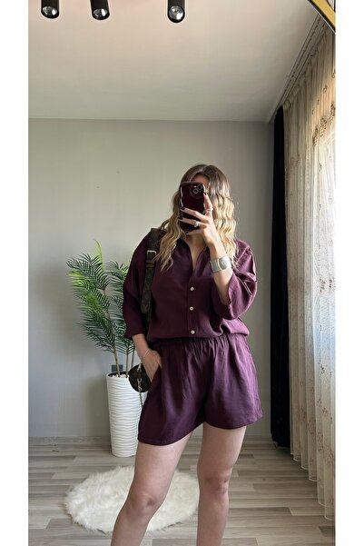 ensbutik Şort Gömlek Modal Takım