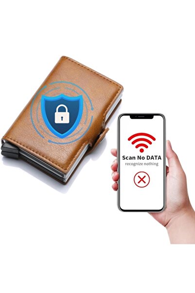 iUni P3 Double RFID Wallet, 16 cards, Dark Brown