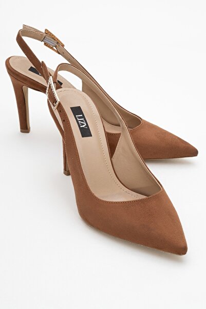 Lizy Shoes Pantofi de damă cu toc din piele intoarsa maronie