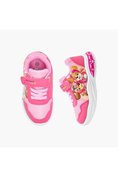 PAW PATROL حذاء رياضي مضيء مطبوع عليه باو باترول مع قفل بخطاف وحلقة