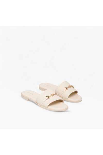 Flora Bella by Shoexpress Flora Bella Metal Accent Slip-On Flat Sandals
