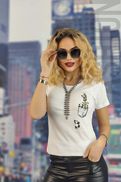 WildFashion Casual μπλουζάκι με στάμπα πάντα U846-2