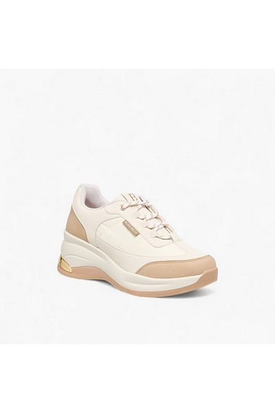 Flora Bella by Shoexpress Flora Bella Panelled Sneakers with Lace-Up Closure