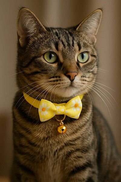 MIT Flowered Cat Leash with Bow Tie