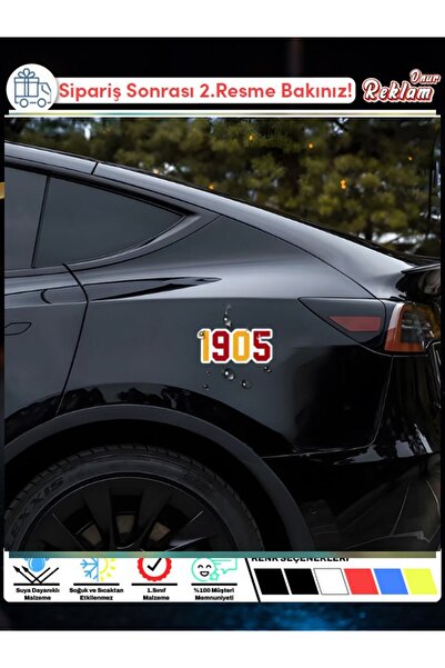 Onur Reklam 1905 Metal Sticker – Araba & Yüzey Uyumlu Spor Taraftar Etiketi