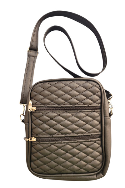 Veldena Three Compartment Black Adjustable Strap Crossbody Shoulder Bag W: 20...