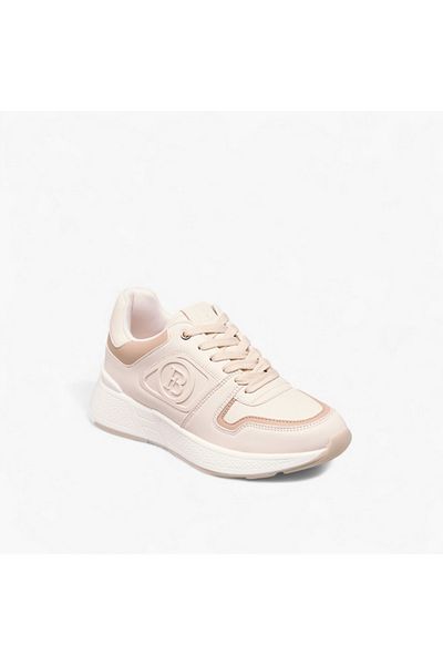 Flora Bella by Shoexpress Flora Bella Logo Embossed Sneakers with Lace-Up Closure