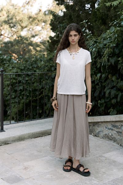 BOHEMAİ Suva Short Sleeve Ecru T-Shirt