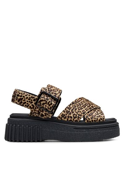 CLARKS Women's Sandals brown CLARKS-26182050 LEOPARD PRINT