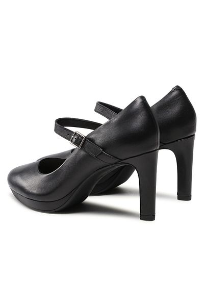 CLARKS Ghete de damă negre CLARKS-AMBYR SHINE BLACK LEATHER 261577844