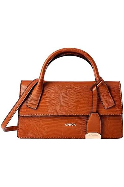 AMICA Mia Women's Leather Mini Crossbody Shoulder Handbag with Detachable Strap
