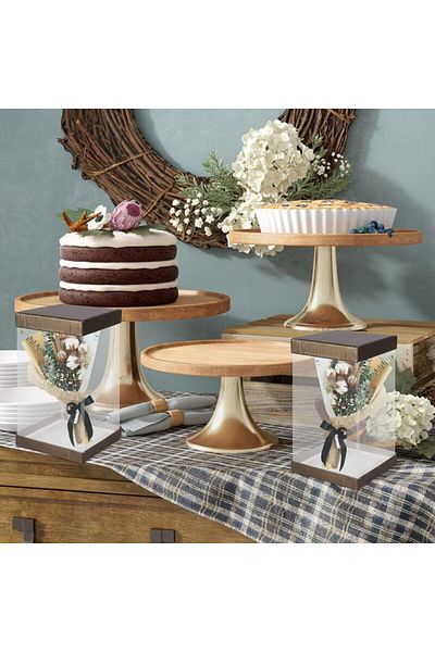 Codohi Set of 4 gift boxes Codohi, brown/transparent, 20 x 10 x 10 cm