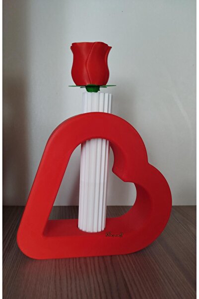 librescraft Vază decorativă în formă de inimă pentru cadou 3d (POATE FI CONTACTAT PENTRU CULOARE)