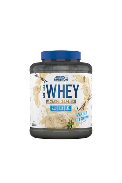 applied nutrition Critical Whey Protein Powder, Vanilla Ice Cream, (2kg - 67 Servings)