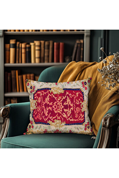 TURKISHRUG KINGDOM وسادة كلاسيكية منقوشة بالكليم - ديكور منزلي عرقي