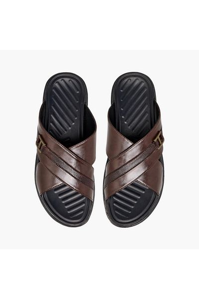 LBL by Shoexpress Cross Strap Slip-On Comfort Sandals