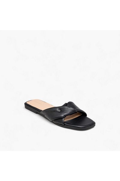 Flora Bella by Shoexpress Flora Bella Solid Knot Detail Slip-On Flat Sandals
