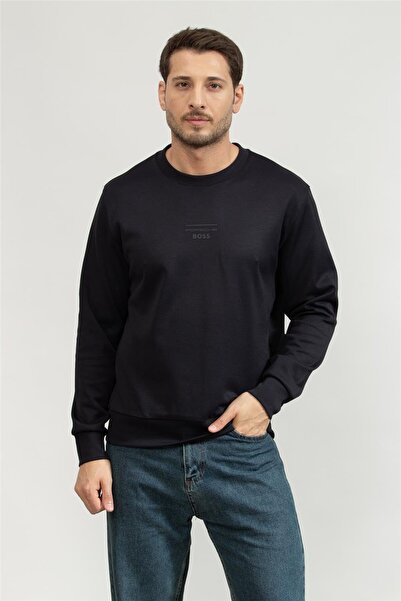 BOSS Erkek Bisiklet Yaka Sweatshirt