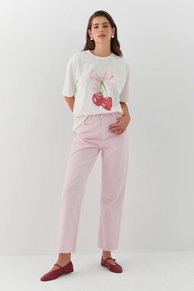 MARKALİSTE Yüksel Waist Stranight Fit Jean Pink
