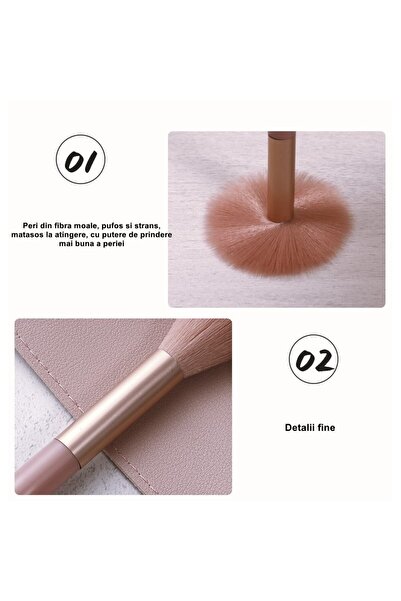 Flippy Set mini portabil de 8 pensule de machiaj flexibile, super moi, profesionale/începători, mâner ergonomic, I