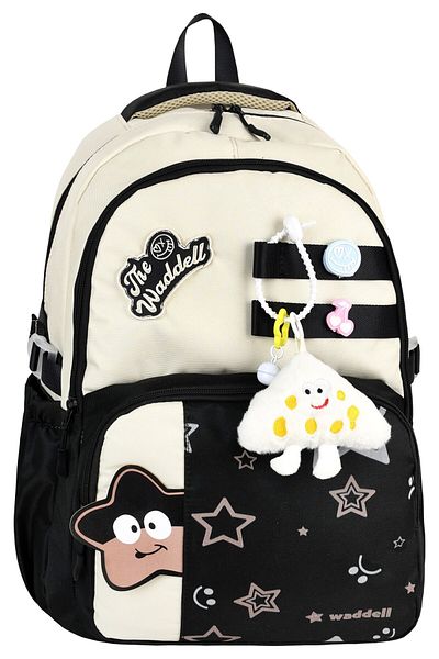 Waddell Licensed Twil Star Patterned Daily Backpack, School Backpack with Plush Toy Gift
