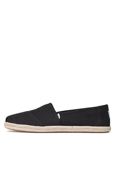 Toms Espadrile negre pentru femei TOMS-BUMBAC RECICLAT ALPARGATA Frânghie pentru femei 10019670 NEGRU