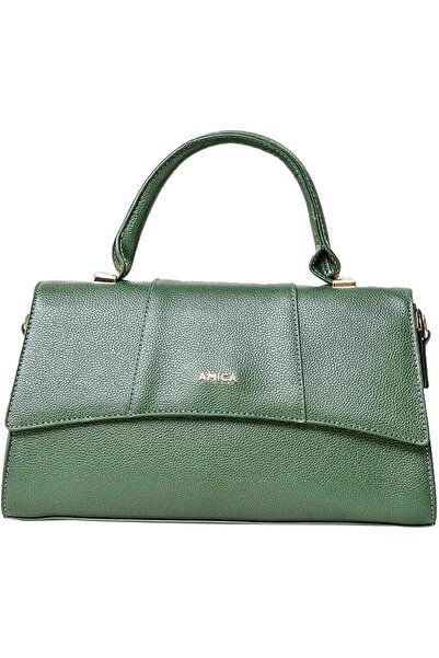 AMICA حقيبة سولانا النسائية ذات الجسم المتقاطع من الجلد على شكل الساعة الرملية مع مقبض علوي