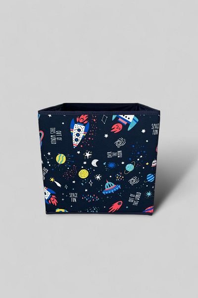 PRENDİ HOME Foldable Space Travel Navy Blue Capless Clothes Toy Storage Box 30X30X30