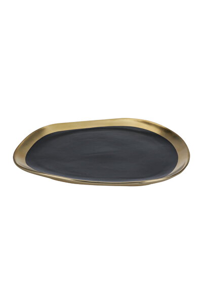 Alsaif Gallery Saif Gallery Porcelain Dessert Serving Platter, 7 Inch - Black