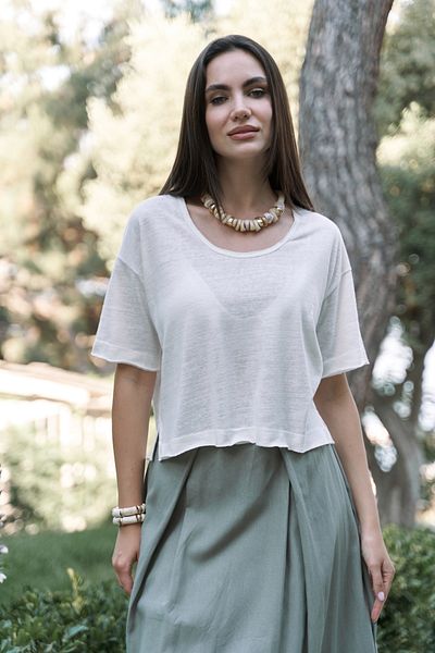 BOHEMAİ Ripley Half Sleeve Ecru T-Shirt