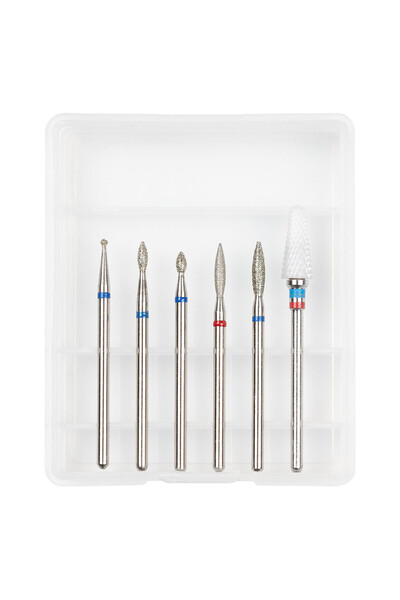 LUXORISE Nail Drill Bits #08, set of 6 pieces