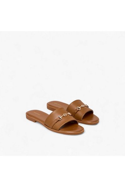 Flora Bella by Shoexpress Flora Bella Metal Accent Slip-On Flat Sandals