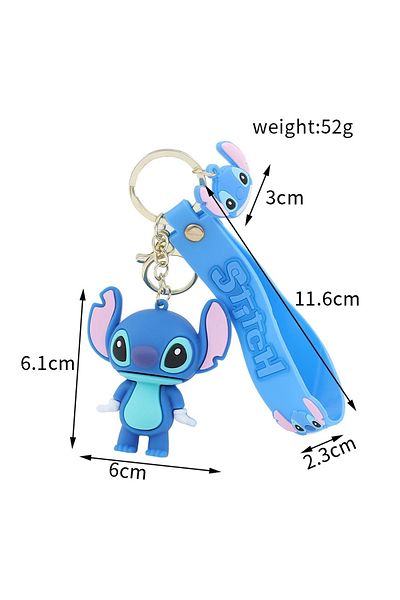 FG KONNİCHİWA 3D Luxury Boy Anime Disney Stitch Silicone Keychain & Bag Accessory