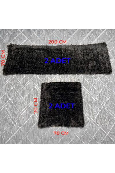 mdhomecarpet Şık El Yapımı Koltuk Örtüsü Takımı 4 Parça | Çift Yüzlü Dokuma Peluş Yıkanabilir Örtü