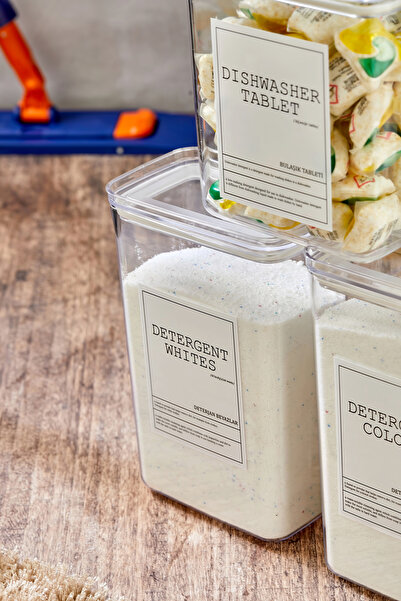 MODA OZY Σετ απορρυπαντικού 3 τεμαχίων με ετικέτα 2200ml Tablet Detergent 2900ml Colors Whites Αποθήκευση απορρυπαντικού