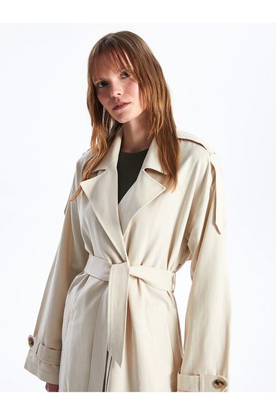 LC Waikiki Damen-Trenchcoat mit Jackenkragen