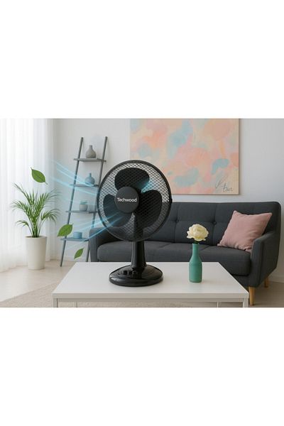 Techwood Stolní ventilátor Techood TVE-309, 30 cm, 40 W, 3 rychlosti, oscilace