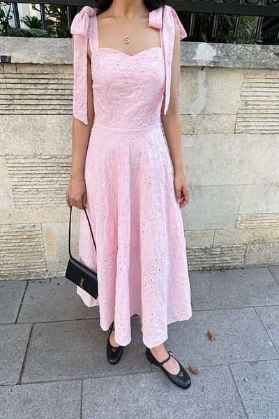 Seda Yalçın Atelier Pink Heart Neck Midi Dress