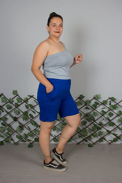 Truva XXL Plus Size Blue Combed Cotton Shorts – Comfortable and Flexible for Daily Use