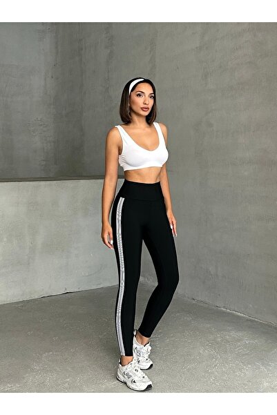 Miss Prova Leggings de strângere cu talie înaltă cu dungi laterale MISSTY2662